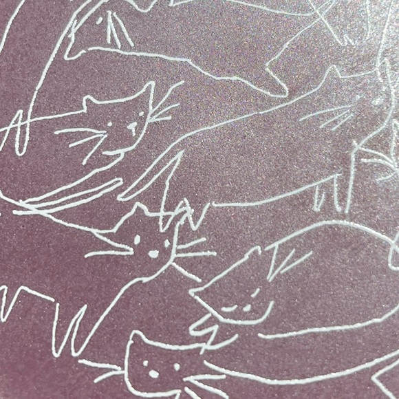 artfully playful cat bowl-exposed colored clay stoneware base w/decal art-NWOT - Picture 3 of 9